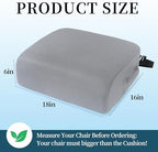 MABOZOO Extra Thick Chair Cushions,Office Chair Booster Seat Cushion to Raise Seat Height for Pain Relief,18 x 16 x 6 inch Non Slip Memory Foam Thick Cushion with Carry Handle（Grey） - Image 3