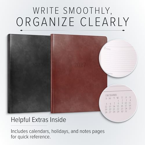 Gallery Leather Large Weekly Planner 2026-2027 Monhegan Saddle - Image 3