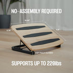 Adjustable Under Desk Foot Stool - Ergonomic Foot Rest with 7 Angles - Walnut - Image 6