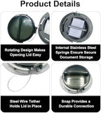 Truck Document Holder Kit 4 Pack, ABS Plastic with Wire - Attached Cover Truck and Trailer Twist Lock Document Holder Opaque Gray Trailer Registration Card Holders - Image 4