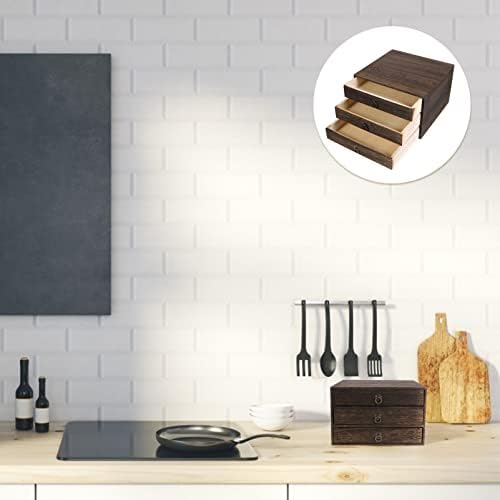 Cabilock Wooden Storage Drawers Desktop Organizer Box Desk Caddy Desktop Drawers for Home Office - Image 7
