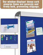 Mifuro 36"x24" Enclosed Bulletin Board, Lockable Weather-Resistant Aluminum Cork Noticeboard for School & Office, Silver Frame w/Blue Flet - Image 6