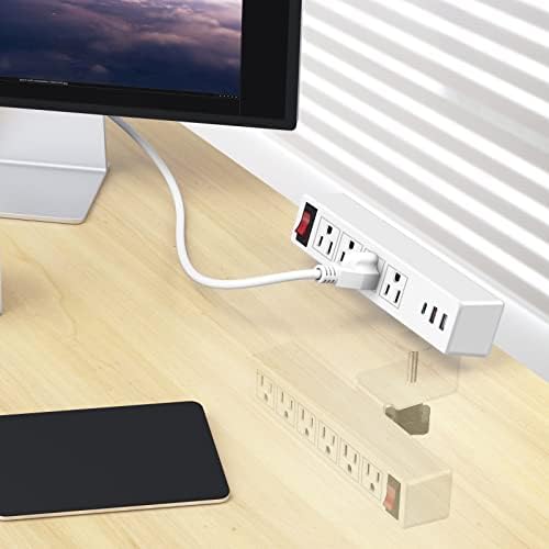 VILONG Desk Clamp Dual Layer Power Strip, 20W USB-C, 700J Surge Protector - Image 4