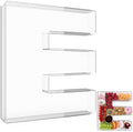 13.8" Extra Large Acrylic Letter Charcuterie Board Box, Reusable Fillable Letter Cake Candy Dish Display Serving Tray for Birthday Anniversary Party Decoration (E) by RUFHVTY