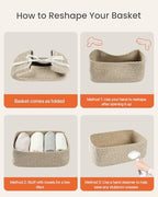 KALLAX Small Woven Storage Basket for Organizing, 12 x 8 x 4.5 inch, 3 Pack - Image 7
