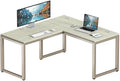 SHW 55 x 60 Commercial-Grade L-Shape Corner Office Computer Desk, Maple by SHW