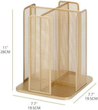 Annova Paper/Plastic Cup and Lid Holder Plastic Storage Organizer, 360°Rotating Coffee Mup Dispenser with 4 Compartments, Multifunctional Storage Rack for Home, Office, Bar, Coffee Shop (Gold) - Image 2