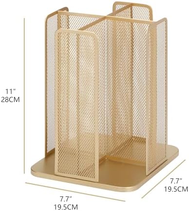 Annova Paper/Plastic Cup and Lid Holder Plastic Storage Organizer, 360°Rotating Coffee Mup Dispenser with 4 Compartments, Multifunctional Storage Rack for Home, Office, Bar, Coffee Shop (Gold) - Image 2