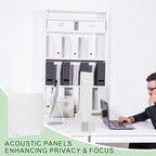 PATIKIL Desk Dividers 24" x 24", 1 Pack Desk Privacy Panel Freestanding Noise Reducing Partition Acoustic Panel with 4Pcs Support Feet for Testing Office Home Library, Pure White Style B - Image 6