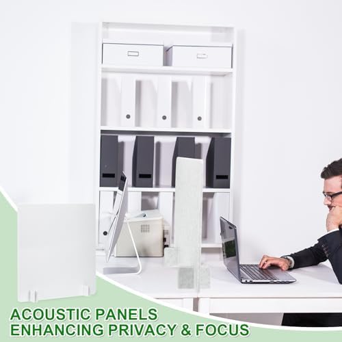 PATIKIL Desk Dividers 24" x 24", 1 Pack Desk Privacy Panel Freestanding Noise Reducing Partition Acoustic Panel with 4Pcs Support Feet for Testing Office Home Library, Pure White Style B - Image 6