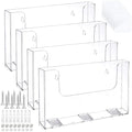 Ripeng 4 Pack Acrylic Brochure Holder Wall Mount, 11.5 x 8 Inch by Ripeng