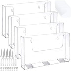 Ripeng 4 Pack Acrylic Brochure Holder Wall Mount, 11.5 x 8 Inch by Ripeng