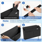 4 Pack Desk Side Hanging Organizer, Adhesive Storage Bag with Pockets for Magazine Ipad Notebook, for End Tables Home Office Desks Computer Workstations Dressing Table, Black - Image 5