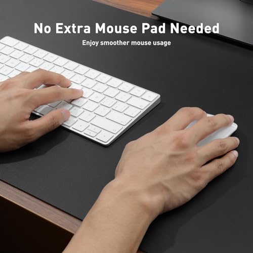 Aothia Faux Leather Desk Mat - Non-Slip PU Leather Desk Blotter, Waterproof Writing Surface, Large Desk Pad for Office & Home (Black, 55" x 24") - Image 4