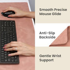 Full Grain Leather Desk Pad, Rose Pink, L (27.6 x 11.8 inch) - Image 5
