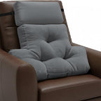 2 Piece Neck Pillow and Lumbar Support Back Cushion Set for Recliner, Gray - Image 6