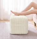 Hobestluk Square Corduroy Pouf Ottoman Foot Stool for Living Room Bedroom by YourHomeDeservesMore