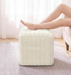 Hobestluk Square Corduroy Pouf Ottoman Foot Stool for Living Room Bedroom by YourHomeDeservesMore