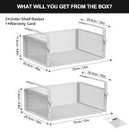 AmonHouseware 2Pack Under Shelf Basket,Adjustable Hanging Holder,White - Image 6