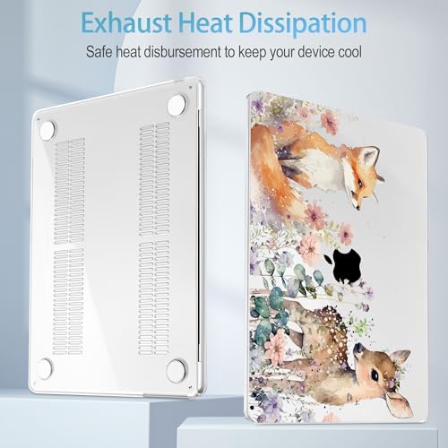 Mektron Case for 2026 MacBook Neo 13-inch A18 Pro chip A3404 Laptop Cover with 13-inch (Diagonal) Liquid Retina Display+ Keyboard Cover+ Screen Protector, Fox and Deer - Image 3