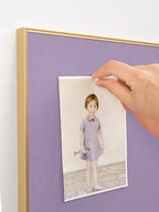 Fabric Bulletin Board 40x30 inches, Golden Aluminum Framed Wall Pin Board - Image 2