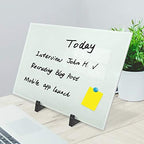 Magnetic Small Glass Whiteboard Desktop, ZHIDIAN 14x10 Portable Tempered Glass Dry Erase Board Panel with Adjustable Stand for Desk, Tabletop Glass Writing Board Easel for Office Home - Image 3