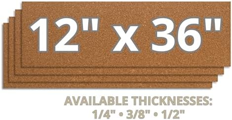 Manton Cork 12" x 36" x 1/4" Thick Cork Sheets (4-Pack), 100% Natural and Sustainable Cork Bulletin Boards. Perfect for Home, School, and Office - Image 3