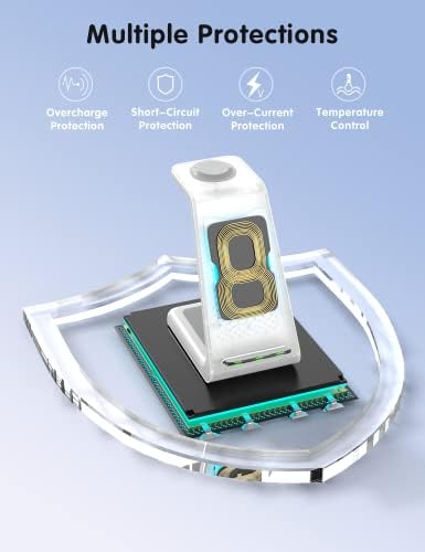 Charging Station for iPhone and Apple Watch: 3 in 1 Wireless Phone Charger Stand for iPhone 17 16 15 14 13 12 11 Pro Max & AirPods, Bedside Nightstand Docking - Image 6