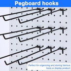 Shimeyao 200 Pcs Peg Board Hooks Stainless Steel Pegs,12 Inch,Black - Image 4