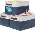 OrganiHaus 15x11in Canvas Storage Baskets 3 Pack - Fabric Bins for Shelves by OrganiHaus