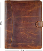 Full Grain Leather Legal Pad Portfolio Organizer for Work, Brown - Image 6