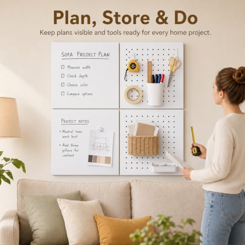 Maxtek Pegboard and Whiteboard Wall Organizer 24 x 24in Panels - Image 7