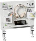 PEGZONE Clamp on Desk Pegboard, 16.5" x 12.6", with 10 Accessories, White by Pegzone
