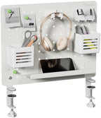 PEGZONE Clamp on Desk Pegboard, 16.5" x 12.6", with 10 Accessories, White by Pegzone