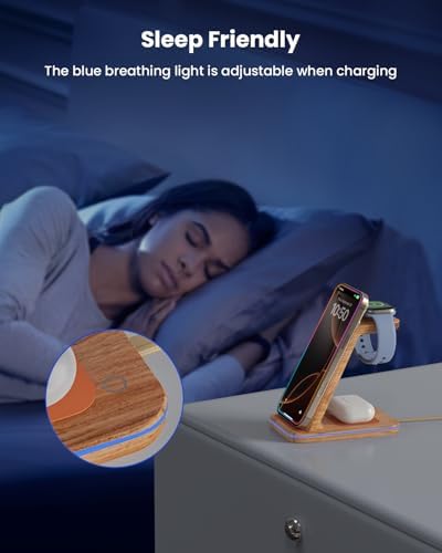 3 in 1 Wireless Charging, Wireless Charger Stand for Multiple Apple Devices, Wireless Charger for iPhone 17 16 15 14 13 12 11 Pro Max XS XR 8, Apple Watch 11 9 8 7 6 SE 5 4 3 2, AirPods 3/2/Pro - Image 5