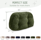 HIGOGOGO Lumbar Support Pillow for Recliner Chair/Accent Chair/Couch/Office Chair, Tufted Corduroy Back Support Cushion for Elderly, Recliner Cushions for Back Rest, Pain Relief, Reading, Dark Green - Image 2
