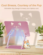 Aoviho Aluminum Laptop Stand for Desk Fit for All 10"-17.3" Laptops, Pink - Image 3