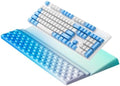 Ospelelf Keyboard Wrist Rest, Ergonomic Memory Foam Wrist Support for Typing & Gaming, Tilted Keyboard Pad, Aesthetic Desk Accessories for Office, Relief for Carpal Tunnel & Wrist Pain, Blue by OspelelfOfficeSupplies