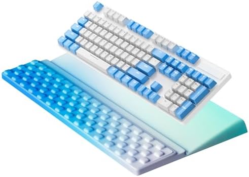 Ospelelf Keyboard Wrist Rest, Ergonomic Memory Foam Wrist Support for Typing & Gaming, Tilted Keyboard Pad, Aesthetic Desk Accessories for Office, Relief for Carpal Tunnel & Wrist Pain, Blue by OspelelfOfficeSupplies