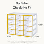 Blue Ginkgo 12-Drawer Storage Cabinet Organizer, Yellow, Made in Korea - Image 2