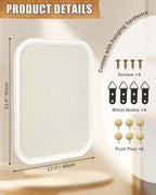 Arched Linen Bulletin Board,Large Pin Board for Walls,17.7"x23.6",White - Image 2