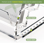 YUXUN Business Card Holder for Desk, Acrylic Business Card Display Stand with 6 Slot, Office Desk Accessories for Man &Woman,300 Cards Capcity, Clear - Image 6