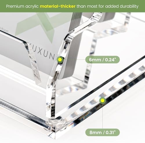 YUXUN Business Card Holder for Desk, Acrylic Business Card Display Stand with 6 Slot, Office Desk Accessories for Man &Woman,300 Cards Capcity, Clear - Image 6
