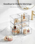 Vtopmart 8 Pack Small Clear Stackable Storage Drawers for Desk, Countertop - Image 3