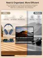 4 in 1 Headphone Stand, 15W Wireless Charger for Airpods/iPhone/iWatch - Image 3