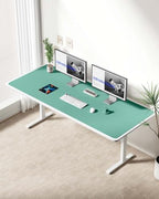 YSAGi Leather Desk Protector, Office Mat, Large Mouse Mat, Non-Slip PU Leather Blotter, Laptop Desk Mat, Waterproof Writing Pad for Office and Home(Green-Blue, 63" x 24") - Image 3