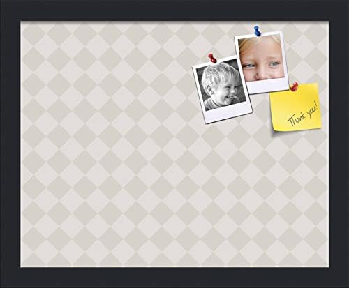 PinPix 15x12 inch Cork Bulletin Board. This Decorative Framed Pin Board Comes with Diamond Pattern in Shades of Grey Design and Satin Black. Ideal for Home, Office Decor or School (PinPix-373) by PinPixBulletinBoards