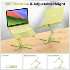 OMOTON LA10 360° Rotating Laptop Stand Riser Foldable for Desk, Citron - Image 2