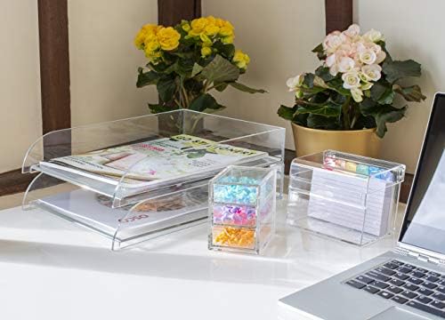 OSCO Medium Clear Acrylic Index Box, A to Z Divider Tabs, 100 Lined Note Cards, 5" x 4", Ruled Revision Flash Cards, Recipe Notes, Office Contacts Filing, Desktop Organiser - Image 5