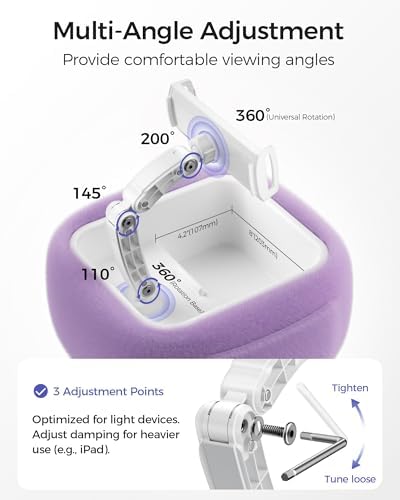 LULULOOK Tablet Pillow Stand for Kindle/iPad, Kindle Holder for Bed, Purple - Image 6